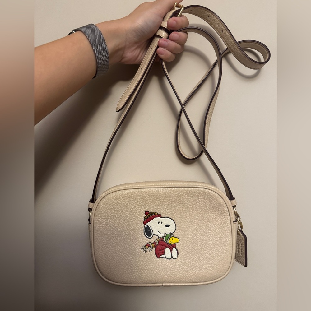 Coach X Peanuts Mini Jamie Camera Bag with Snoopy Cuddle Motif
